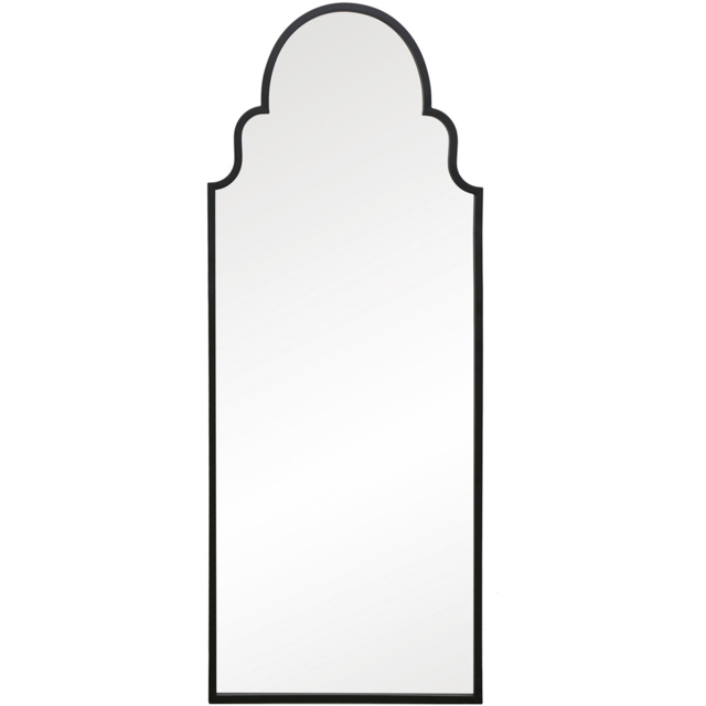 MirrorOutlet The Arcus Black Framed Arched Leaner and Wall Garden Mirror 180 x 70cm - Size: 180 x 70 x 3cm - Wilko - image 1