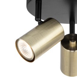 Cosylyte Grafton 3 Light Brushed Brass Spotlight - Size: 23 x 23 x 16cm - Black - Wilko - thumbnail 5