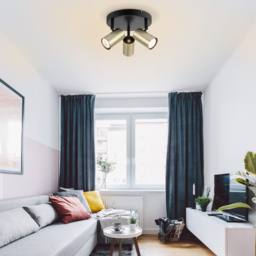 Cosylyte Grafton 3 Light Brushed Brass Spotlight - Size: 23 x 23 x 16cm - Black - Wilko - thumbnail 7