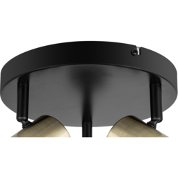 Cosylyte Grafton 3 Light Brushed Brass Spotlight - Size: 23 x 23 x 16cm - Black - Wilko - thumbnail 6