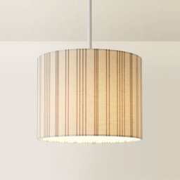 ValueLights Hallie Natural Linen Stripe Small Drum Ceiling Lamp Shade - Size: 20 x 26 x 26cm - White - Wilko - thumbnail 6