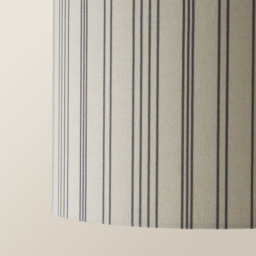 ValueLights Hallie Natural Linen Stripe Small Drum Ceiling Lamp Shade - Size: 20 x 26 x 26cm - White - Wilko - thumbnail 4