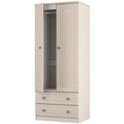 Crowndale Pembroke 2 Door 2 Drawer Kashmir Ash Wardrobe Ready Assembled - Wilko - thumbnail 5