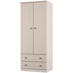 Crowndale Pembroke 2 Door 2 Drawer Kashmir Ash Wardrobe Ready Assembled - Wilko - thumbnail 4