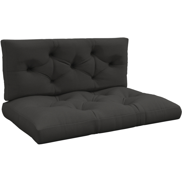 Outsunny Charcoal Grey Seat Cushion Replacement Set of 2 80 X 120cm - Size: 25 x 25 x 10cm - Wilko - image 1