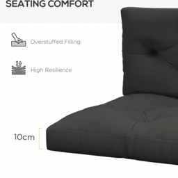Outsunny Charcoal Grey Seat Cushion Replacement Set of 2 80 X 120cm - Size: 25 x 25 x 10cm - Wilko - thumbnail 6