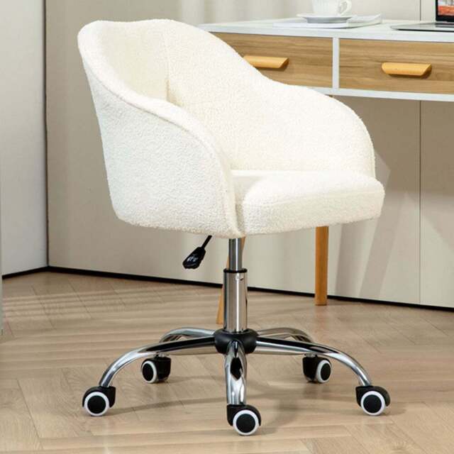 Portland Cream Fluffy Vanity Chair with Adjustable Height - Size: Single - Wilko - image 1