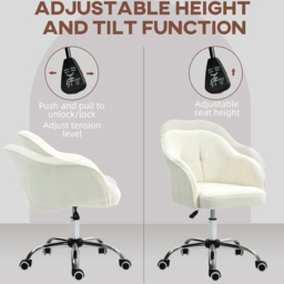 Portland Cream Fluffy Vanity Chair with Adjustable Height - Size: Single - Wilko - thumbnail 7