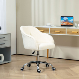 Portland Cream Fluffy Vanity Chair with Adjustable Height - Size: Single - Wilko - thumbnail 6