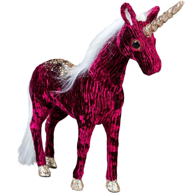 Shatchi Burgundy Santa Reindeer and Tree Figures - Pink - Wilko - image 1