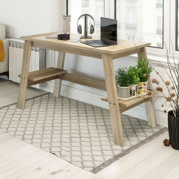 Teknik Office Baylor Sonoma Oak Effect Finish Trestle Desk Brown - Size: 74.5 x 140 x 58cm - Wilko - thumbnail 6