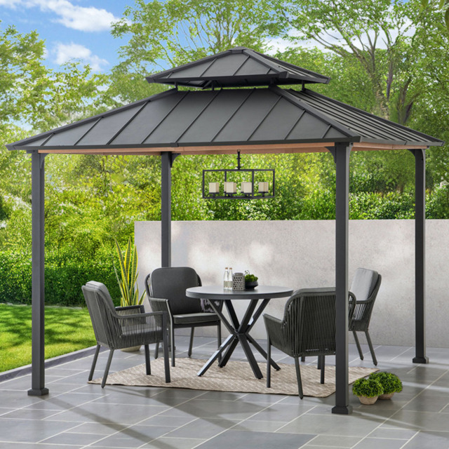 Sunjoy Pasu 3 x 3m Anthracite Steel Gazebo - Black - Wilko - image 1
