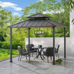 Sunjoy Pasu 3 x 3m Anthracite Steel Gazebo - Black - Wilko - thumbnail 4