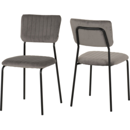 Seconique Marlow and Sheldon 4 Seater Dining Set White Marble and Grey Velvet - White Marble/Grey Velvet Fabric - Wilko - thumbnail 6