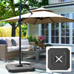 Outsunny Cantilever Parasol Base Weight Set of 2 - Size: 12 x 101 x 101cm - Black - Wilko - thumbnail 4