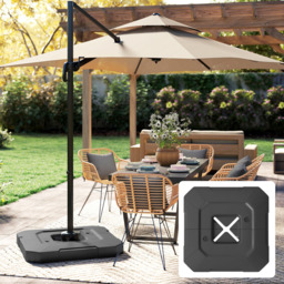 Outsunny Cantilever Parasol Base Weight Set of 2 - Size: 12 x 101 x 101cm - Black - Wilko - thumbnail 3