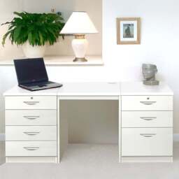 R White Cabinets 7 Drawer White Set-09 Desk - Size: 72.8 x 155.8 x 54cm - Wilko - thumbnail 1