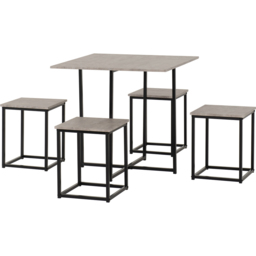 Seconique Kent Stowaway 4 Seater Dining Set Stone and Black - Wilko - thumbnail 3