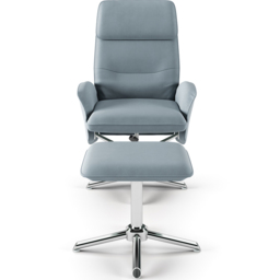Dorel Belding Grey Faux Leather Recliner Chair with Footstool - Size: 102 x 70 x 104cm - light grey - Wilko - thumbnail 4