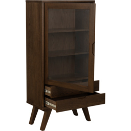 Florence A Line 2 Drawer Single Door Smoked Oak Display Cabinet - Brown - Furniture To Go - Wilko - thumbnail 6