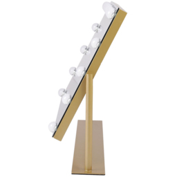 Living and Home Gold Rectangular Hollywood LED Metal Vanity Mirror - Size: 50 x 65 x 10cm - Wilko - thumbnail 5