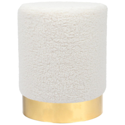 Harbour Housewares Cream Boucle Round Pouffe - Size: 36 x 29 x 29cm - Wilko - thumbnail 3