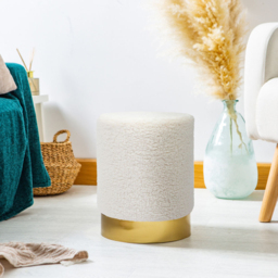 Harbour Housewares Cream Boucle Round Pouffe - Size: 36 x 29 x 29cm - Wilko - thumbnail 4