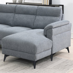 Brooklyn Roxy 3 Seater Right Hand Chaise Sofa - Grey - Wilko - thumbnail 3