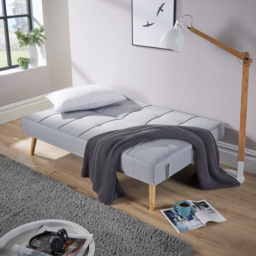 Home Source 3 Seater Folding Sofa Bed with Wooden Legs - Grey - Wilko - thumbnail 5