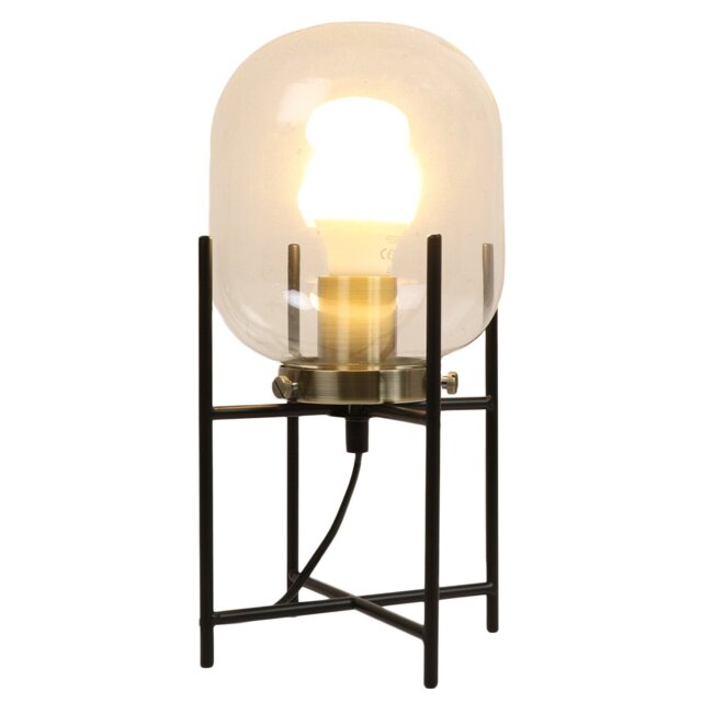 Oliver Black Glass Industrial Table Lamp - Size: 17.9 x 33.5 x 17.9 - Wilko - image 1