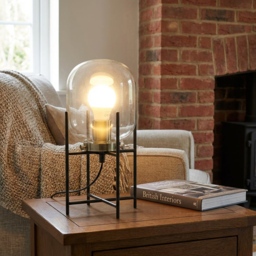 Oliver Black Glass Industrial Table Lamp - Size: 17.9 x 33.5 x 17.9 - Wilko - thumbnail 4