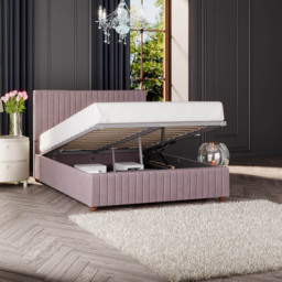 Laurence Llewelyn-Bowen Estella Single Blush Plush Velvet Ottoman Bed - Pink - Wilko - thumbnail 3