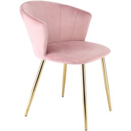 Home Garden Direct Mill Set of 2 Pink Velvet Dining Chairs with Golden Legs - Wilko - thumbnail 5