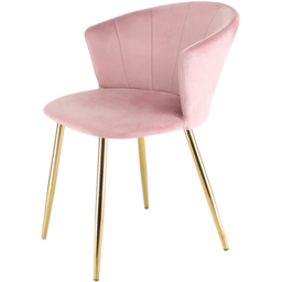 Home Garden Direct Mill Set of 2 Pink Velvet Dining Chairs with Golden Legs - Wilko - thumbnail 3