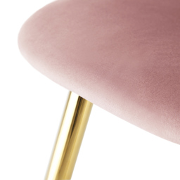 Home Garden Direct Mill Set of 2 Pink Velvet Dining Chairs with Golden Legs - Wilko - thumbnail 6