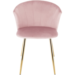 Home Garden Direct Mill Set of 2 Pink Velvet Dining Chairs with Golden Legs - Wilko - thumbnail 4