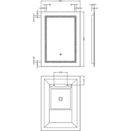 nuie LED Touch Sensor Mirror 700 x 500mm - Size: 700 x 500 x 33mm - Silver - Wilko - thumbnail 3