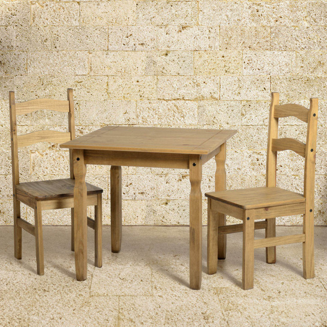 Seconique Rio 2 Seater Dining Set Distressed Waxed Pine - Brown - Wilko - image 1