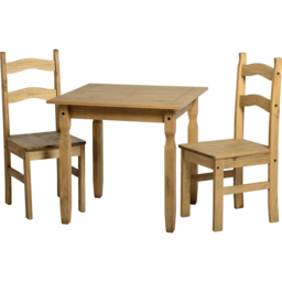 Seconique Rio 2 Seater Dining Set Distressed Waxed Pine - Brown - Wilko - thumbnail 3