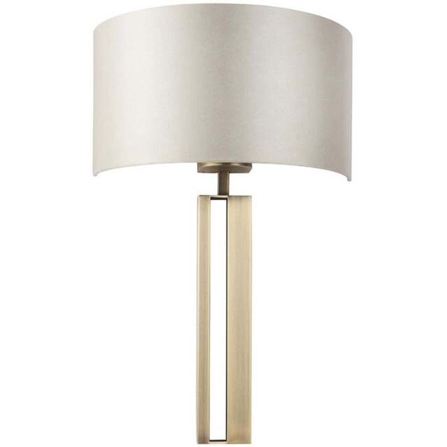Merano Macerata Antique Brass and Mink Wall Lamp - Size: 14 x 32 x 50cm - Brown - Wilko - image 1