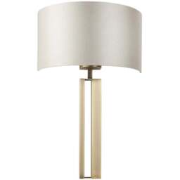 Merano Macerata Antique Brass and Mink Wall Lamp - Size: 14 x 32 x 50cm - Brown - Wilko