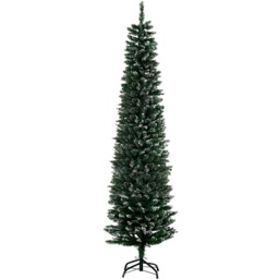 Everglow Snow Dipped Green Artificial Christmas Pencil Tree 6.5ft - Size: 7ft - Wilko - thumbnail 1