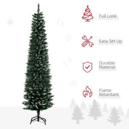 Everglow Snow Dipped Green Artificial Christmas Pencil Tree 6.5ft - Size: 7ft - Wilko - thumbnail 5