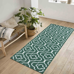 Desire Rugs Havana Emerald Quatrefoil Anti Slip Door Mat 60 x 40cm - Size: 40 x 60cm - Green - Wilko - thumbnail 5