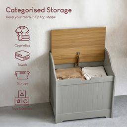 BATH VIDA Priano Grey Laundry Chest - Size: 58 x 56 x 38cm - Wilko - thumbnail 7