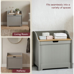 BATH VIDA Priano Grey Laundry Chest - Size: 58 x 56 x 38cm - Wilko - thumbnail 6