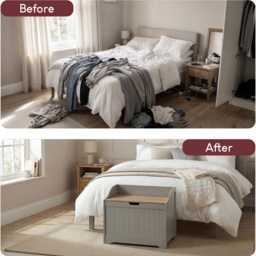 BATH VIDA Priano Grey Laundry Chest - Size: 58 x 56 x 38cm - Wilko - thumbnail 5