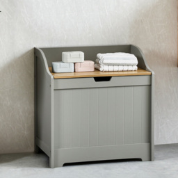 BATH VIDA Priano Grey Laundry Chest - Size: 58 x 56 x 38cm - Wilko - thumbnail 3