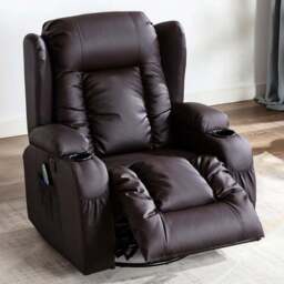 Furniture Online Caesar Brown Bonded Leather Recliner Chair - Size: 105 x 95 x 98cm - Wilko - thumbnail 1