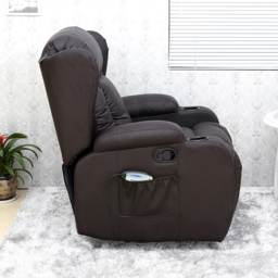 Furniture Online Caesar Brown Bonded Leather Recliner Chair - Size: 105 x 95 x 98cm - Wilko - thumbnail 4